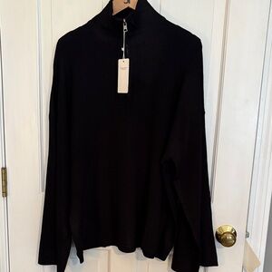 Black Turtleneck quarter zipper Sweater medium brand new with tags
